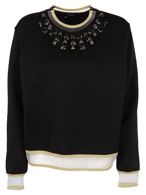 fendi eye sweatshirt|Fendi silk lined embellished sweatshirt.